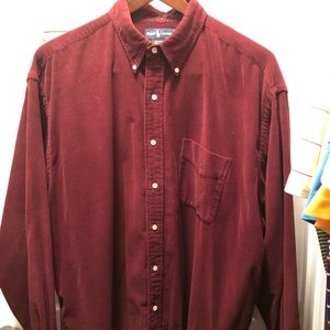 Maroon corduroy button up by Polo